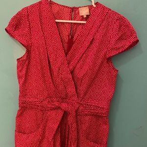 Hi There by Karen Walker Red Polka Dot Dress Sz 10